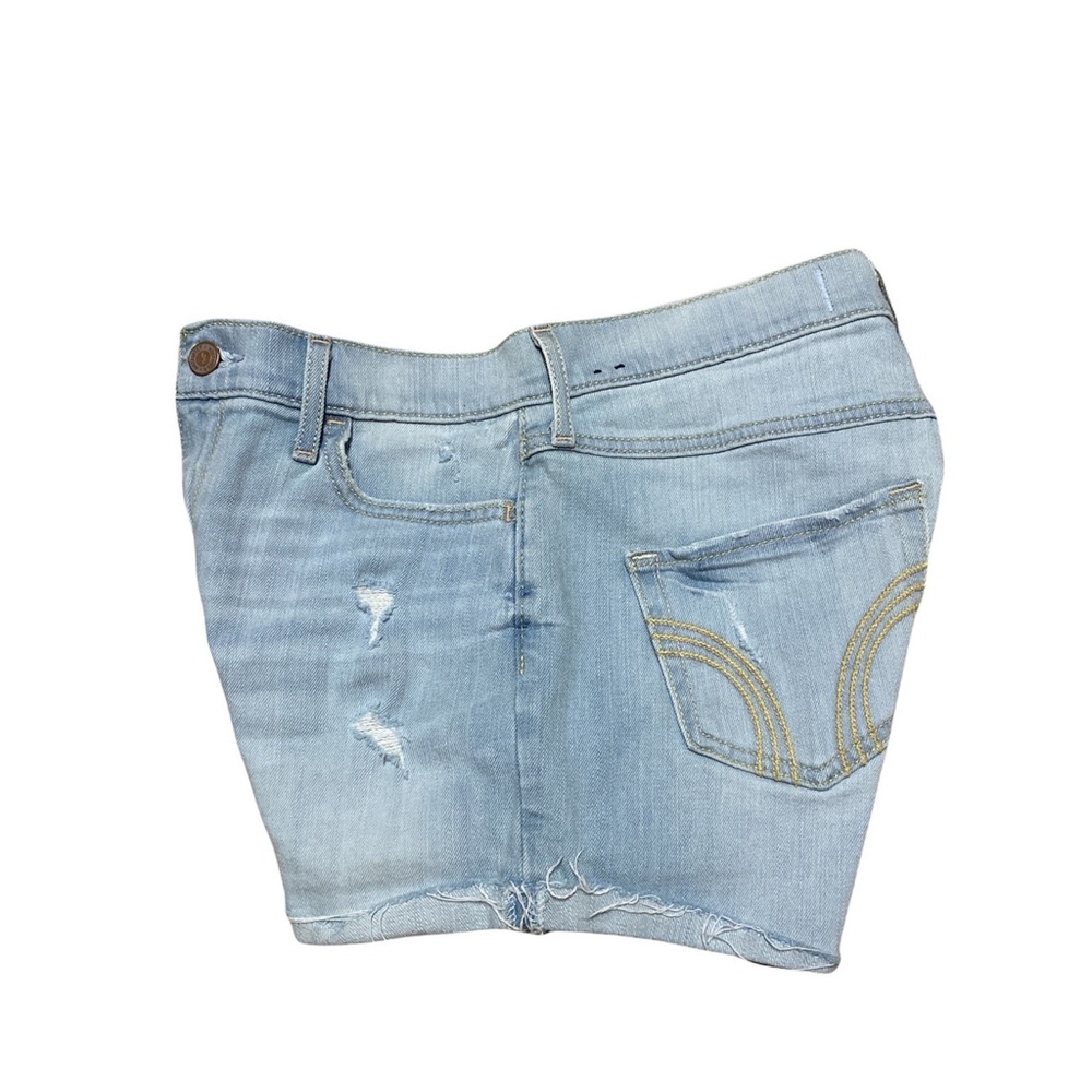 Hollister High Rise Jean Shorts Women’s 5 Light Wash Casual Distressed Denim - Picture 3 of 12